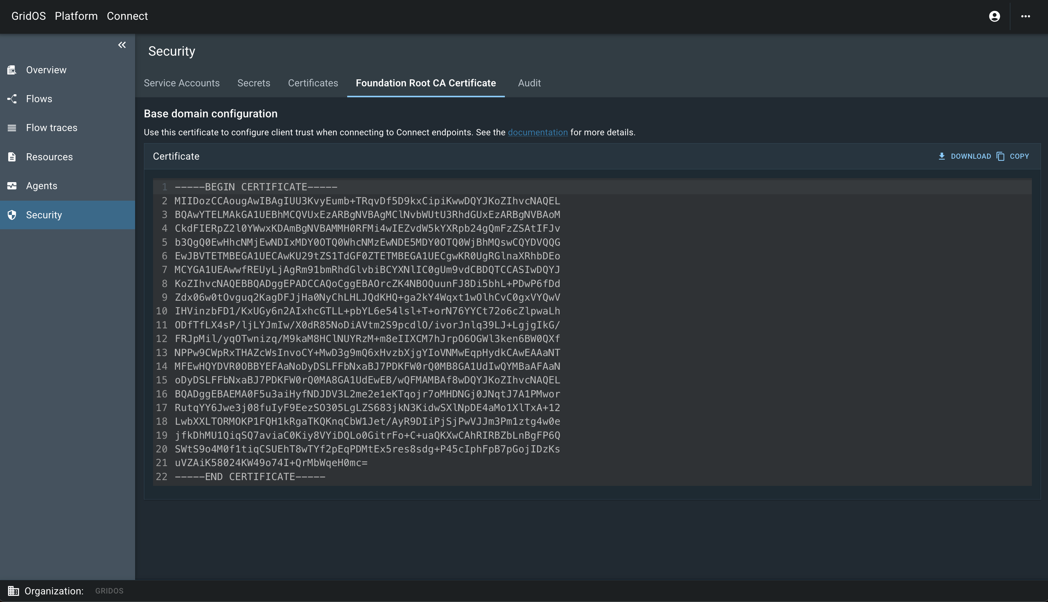 GridOS Foundation Root CA Certificate