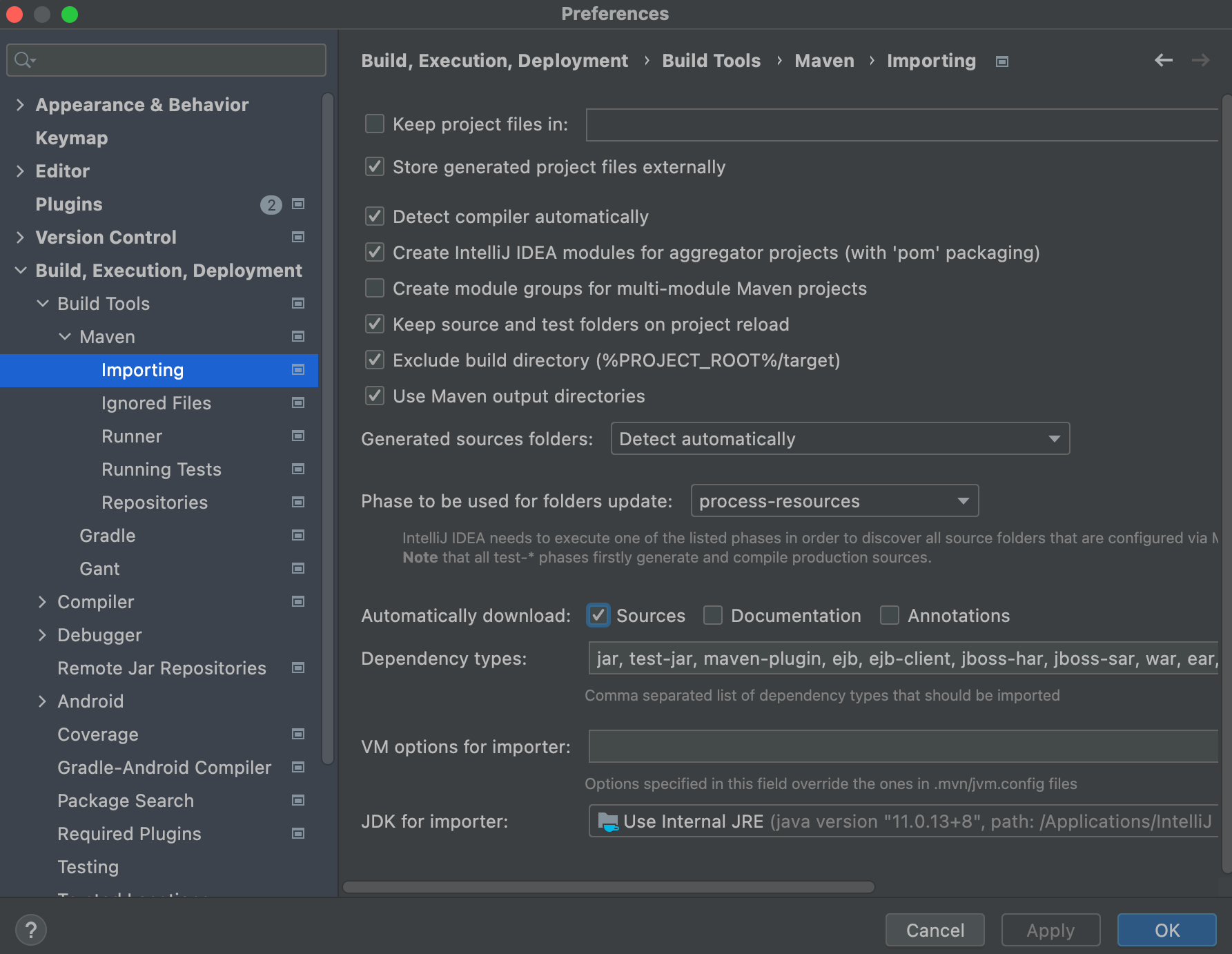 The Preferences window shows that "Sources" is checked next to "Automatically download".